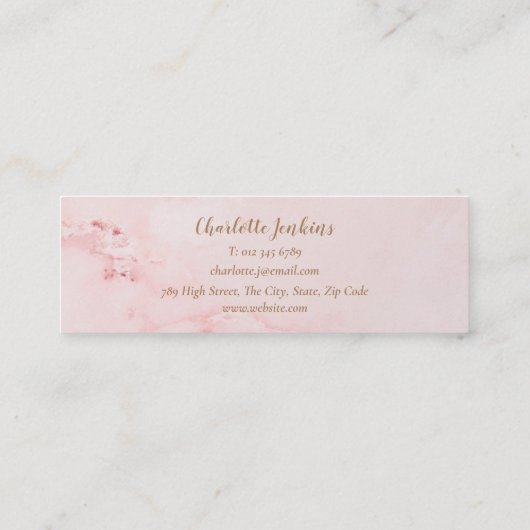 パティスリー転がピンクマーブルズピンパティシエ スキニー名刺 (裏面)