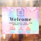 パティスリー ショップのロゴ ウェルカム ホログラフィック ウィンドウサイン (シート2)