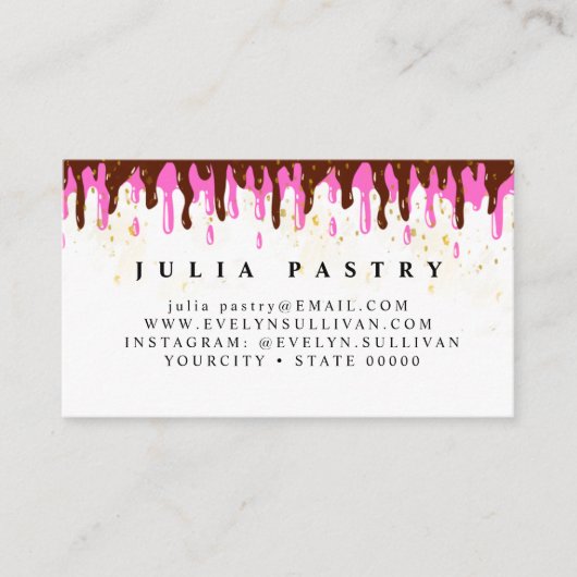 パティスレエレガントイクリームチョコレートシェフブラウン 名刺