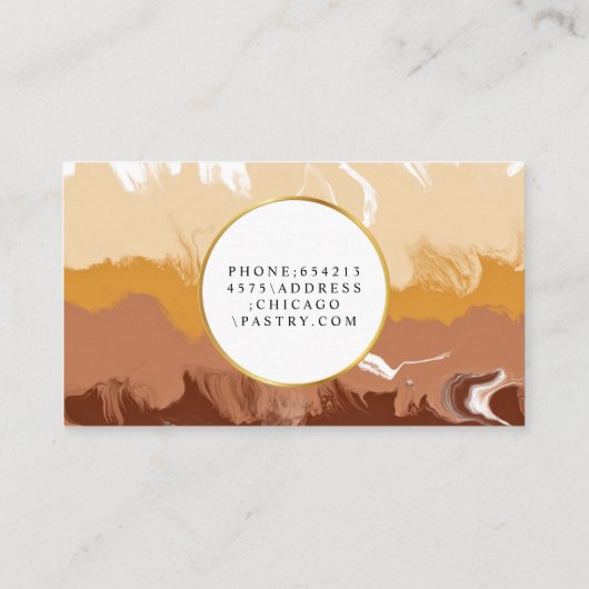 パティスレエレガントイクリームチョコレートシェフブラウン 名刺 (裏面)