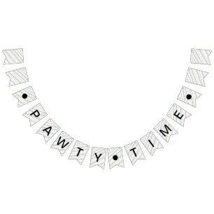 パティタイムストライプのおもしろいドッグペット誕生日 バンティングフラッグ