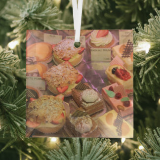 パティッセリーデプロヴァンスフランスのケーキ ガラスオーナメント