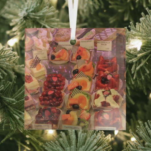 パティッセリーデプロヴァンスフランスのペストリー ガラスオーナメント (インサイチュ)