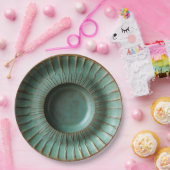 パティナグリーン&アンティーク金ゴールド陶芸インスパイア ペーパープレート (パーティー)