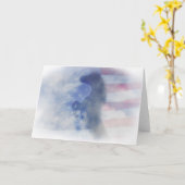 パティロティック馬とフラッグノートカード カード (黄色い花)