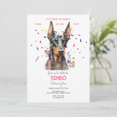 パティーで犬の誕生日パーティーしよう 招待状 (スタンド正面)