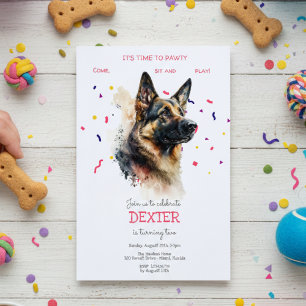 パティーで犬の誕生日パーティーしよう 招待状