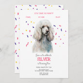 パティーで犬の誕生日パーティーしよう 招待状 (正面/裏面)