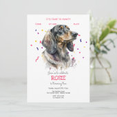 パティーで犬の誕生日パーティーしよう 招待状 (スタンド正面)