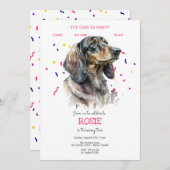 パティーで犬の誕生日パーティーしよう 招待状 (正面/裏面)