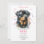 パティーで犬の誕生日パーティーしよう 招待状 (正面)