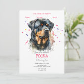 パティーで犬の誕生日パーティーしよう 招待状 (スタンド正面)