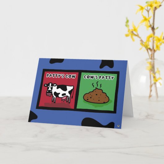 パティーの牛 カード (黄色い花)