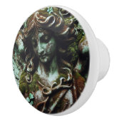 パティーナに覆われた天使の彫刻 セラミックノブ (右)