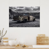 パティーナ1956シボレーC10ピックアカスタマイズップ・トラック ポスター (キッチン)