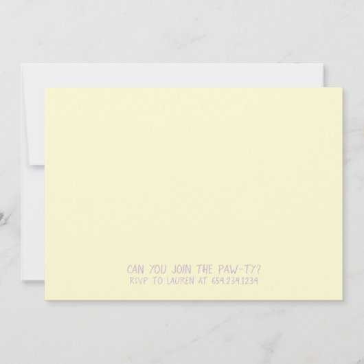パティー誕生日パーティー犬を放映 招待状 (裏面)