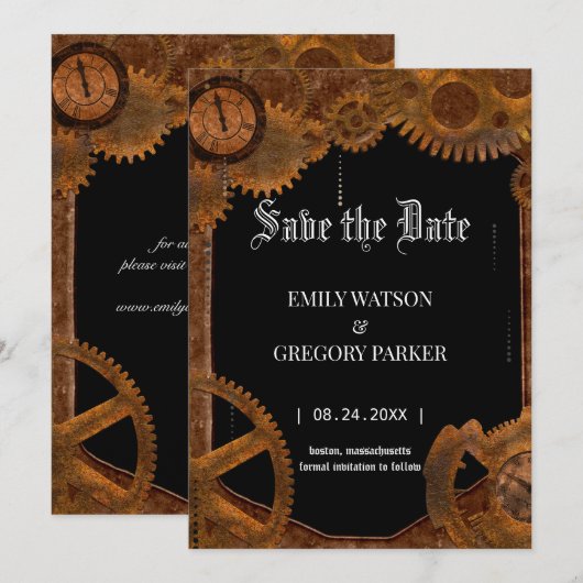 パテグランジィナヴィンテージのバックグラウンド日付の保存 セーブザデート (正面/裏面)