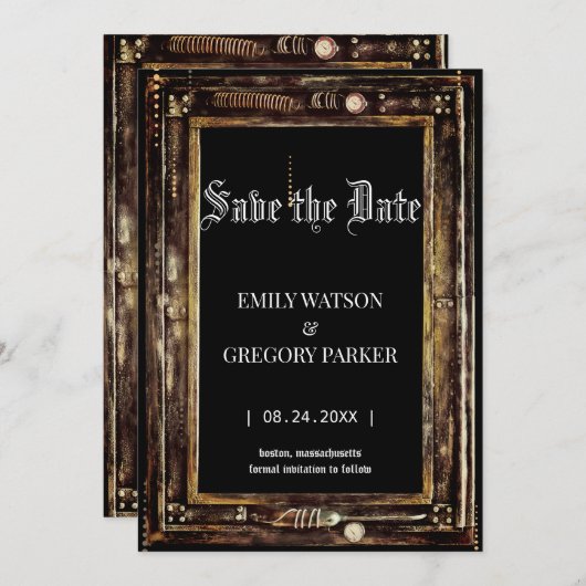 パテグランジィナヴィンテージのバックグラウンド日付の保存 セーブザデート (正面/裏面)