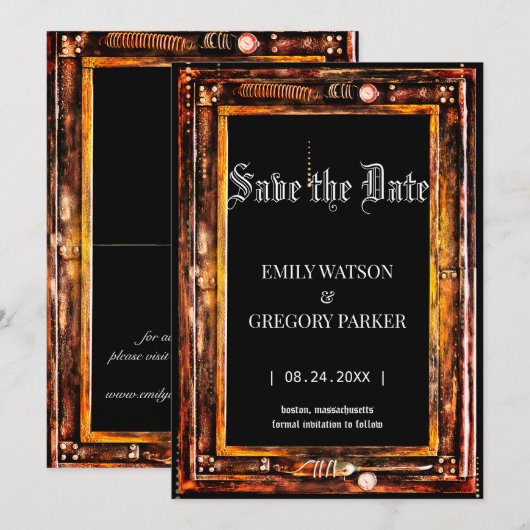 パテグランジィナヴィンテージのバックグラウンド日付の保存 セーブザデート (正面/裏面)