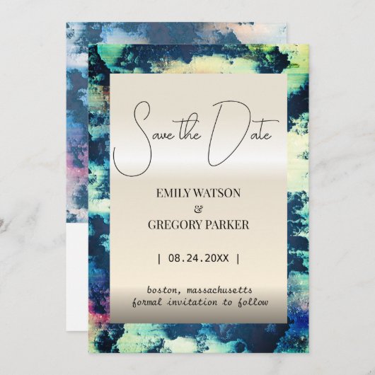 パテグランジナヴィンテージ錆メタリック日付を保存 セーブザデート (正面/裏面)