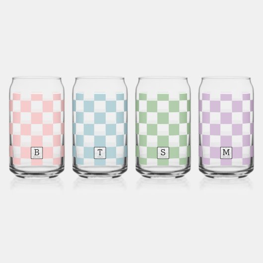 パテパーソナライズされたンエレガントの4色をチェック ガラス缶 (正面)