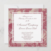 パテフランスのィナヴィンテージレッドトイルポンペカラーズ 招待状 (裏面)