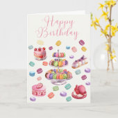 パテフランスのスリー図解入りの、写真付きの誕生日 カード (黄色い花)