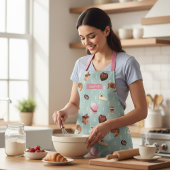 パテフランスのスリー・マカロンコーヒーケーキパーソナライズされた エプロン