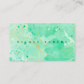 パテモダンスエレガントリーのクリームシェフグリーン大理石 名刺 (裏面)