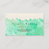 パテモダンスエレガントリーのクリームシェフグリーン大理石 名刺 (正面)