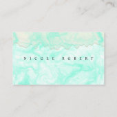 パテモダンスエレガントリーのクリームシェフグリーン大理石 名刺 (裏面)