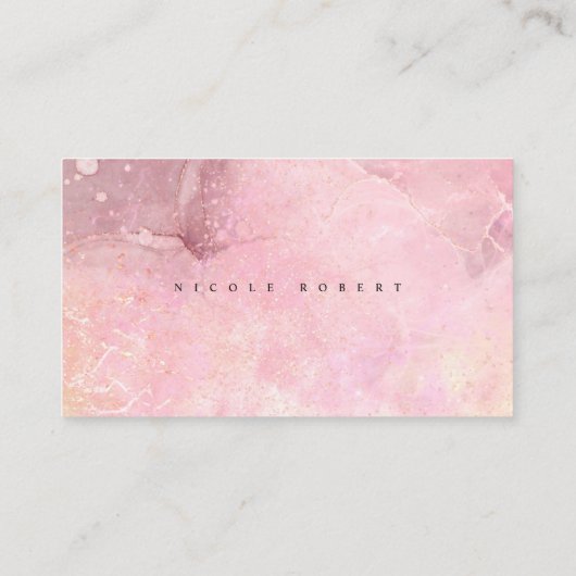 パテモダンスエレガントリーのクリームシェフピンク大理石 名刺 (裏面)