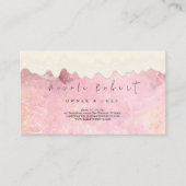 パテモダンスエレガントリーのクリームシェフピンク大理石 名刺 (正面)