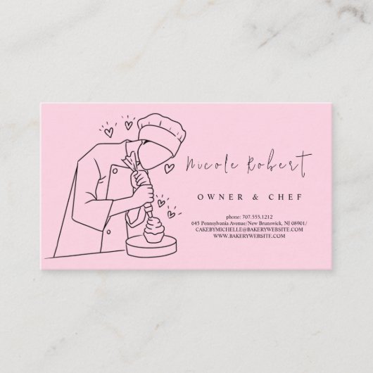 パテモダンスエレガントリー・シェフ・デザートピンク 名刺 (正面)