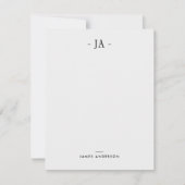 パテモダンルなモノグラムのイニシャルおよび名札カード ノートカード (正面)