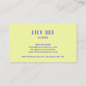 パテモダンルカジュアルブルーイエロータイポグラフィ 名刺 (裏面)