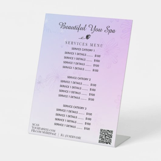 *~*パテルグラデーションレインボーテーブル台座標識 台座サイン (正面)