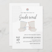 パテルコリアンスタイルジェンダーが赤ちゃんシャワーを明かす 招待状 (正面/裏面)