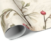 パテルレッドグリーンピンクポインセチアのクリスマス ラッピングペーパー (ロールコーナー)