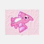 パテロダクチルの可愛いイラストレーション。 フリースブランケット (正面(横))