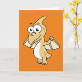 パテロダクチルの可愛いイラストレーション。2 カード (黄色い花)