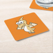 パテロダクチルの可愛いイラストレーション。2 スクエアペーパーコースター (アングル)