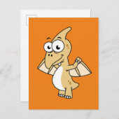 パテロダクチルの可愛いイラストレーション。2 ポストカード (正面/裏面)