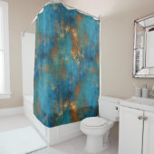 パテ動揺してィナコッパーターコイズグランジ シャワーカーテン (インサイチュ)