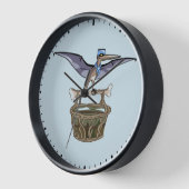 パテ運ラノドン 壁時計 (傾斜)