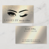 パテ魅力的ィナ金ゴールドまばたきメイク目 名刺 (正面/裏面)