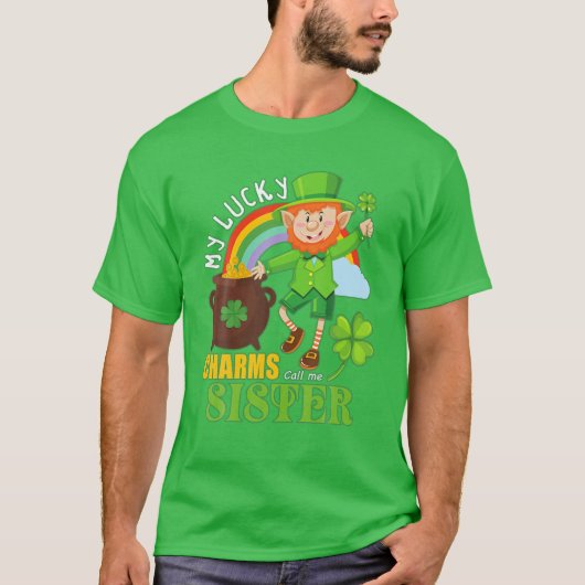 パディおもしろいーデイSt patricksラッキーチャームが私をSと呼ぶ Tシャツ (正面)