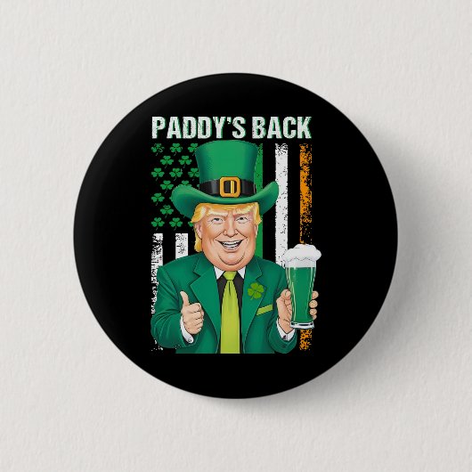 パディのバックおもしろいトランプSt. Patricks Day Men Woom 缶バッジ (正面)