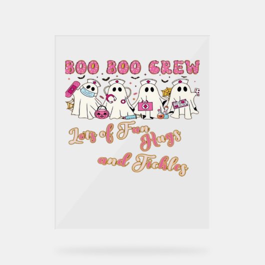 パディアクトラナースおもしろいハロウィーンデザインエッセンシャルT アクリルサイン (正面)