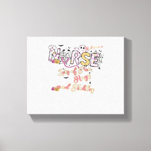 パディアクトラナースおもしろいハロウィーンデザインエッセンシャルT キャンバスプリント (正面)